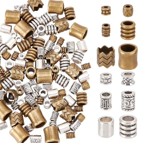 CRAFTYMELODY 120 Stück 12 Stile Säulenförmige Perlen Metall Abstandshalterperlen Im Tibetischen Stil Große Säulenrohr Charms Für Armband Halskette Ohrringe CRAFTYMELODY 120 Stück 12 Stile Säulenförmige Perlen Metall Abstandshalterperlen Im Tibetischen Stil Große Säulenrohr Charms Für Armband Halskette Ohrringe von CRAFTYMELODY
