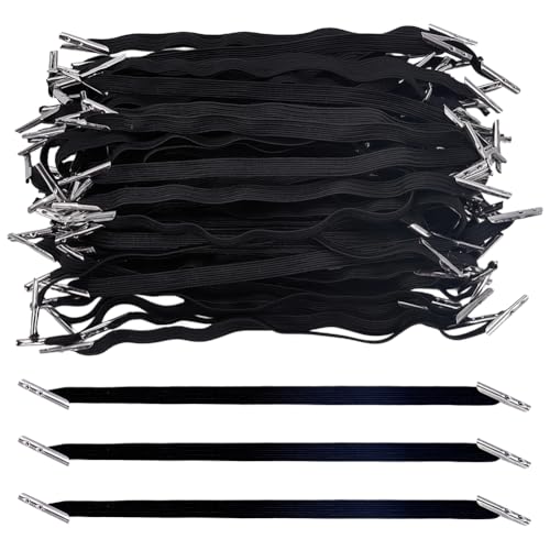 CRAFTYMELODY 120 Stück Elastische Stachelschnur Schwarze Stretchschnüre Mit Metallenden Polyester Stretch Rundschnur Elastisches Schlaufenband Lanyard Seil CRAFTYMELODY 120 Stück Elastische Stachelschnur Schwarze Stretchschnüre Mit Metallenden Polyester Stretch Rundschnur Elastisches Schlaufenband Lanyard Seil von CRAFTYMELODY