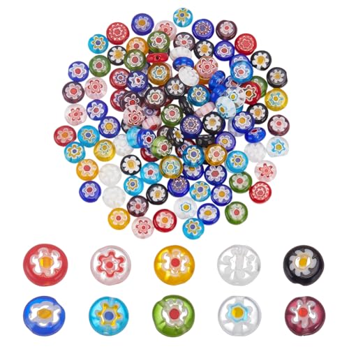 CRAFTYMELODY 120 Stück Handgefertigte Millefiori Lampwork Glasperlen Flach Rund Gemischte Farben Abstandsperlen 7 9mm Lose Perlen Mehrere Muster CRAFTYMELODY 120 Stück Handgefertigte Millefiori Lampwork Glasperlen Flach Rund Gemischte Farben Abstandsperlen 7 9mm Lose Perlen Mehrere Muster von CRAFTYMELODY