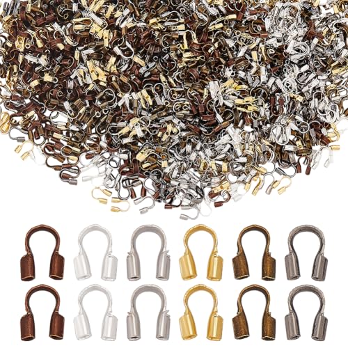 CRAFTYMELODY 1200 Stück Drahtschutz 6 Farben U Form Messing Metalldrahtschutzschlaufen Fadenschutzrohrbeschläge Mit 0.5mm Loch Für Die Schmuckherstellung von CRAFTYMELODY