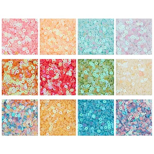 CRAFTYMELODY 120g 12 Farben Flache Runde Pailletten Lose Bunte Kunststoff PVC Applikation Große Flitterartige CRAFTYMELODY 120g 12 Farben Flache Runde Pailletten Lose Bunte Kunststoff PVC Applikation Große Flitterartige von CRAFTYMELODY