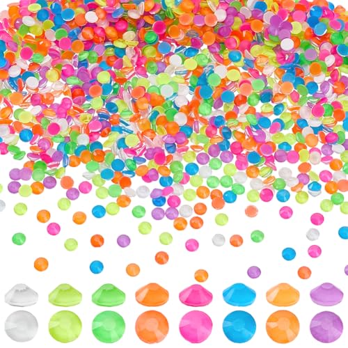 CRAFTYMELODY 1440 Stück Hotfix Strasssteine Halbrunde Glas Cabochons Für Schillernde Glas Edelsteine Hotfix Kristall Neon Strasssteine Glitzer Zubehör von CRAFTYMELODY