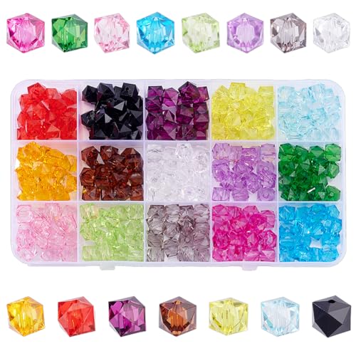CRAFTYMELODY 15 Farbe Acryl Kristallperlen Facettierte Perlen In Würfelform 225 transparente Abstandsperlen 10mm Lose Glasperlen Für Armbänder Mit Mehreren Kordeln CRAFTYMELODY 15 Farbe Acryl Kristallperlen Facettierte Perlen In Würfelform 225 transparente Abstandsperlen 10mm Lose Glasperlen Für Armbänder Mit Mehreren Kordeln von CRAFTYMELODY