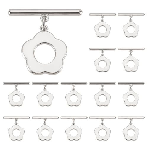 CRAFTYMELODY 15 Stück Knebelverschlüsse Aus Platinmessing T Bar Verschlussverschlüsse Verlängerungsblumen OT Knebelverbinder Für Die Schmuckherstellung Zubehör von CRAFTYMELODY