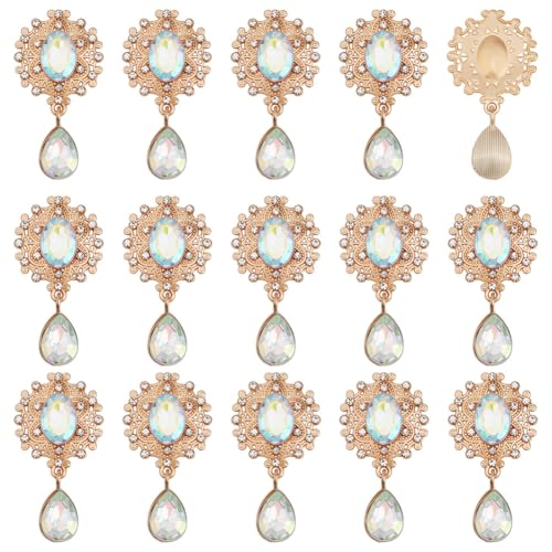 CRAFTYMELODY 15 Stück Kristall Strass Verzierungen Tropfenform Legierung Gold Strass Cabochon Für Lünette Anhänger Tablett DIY Schmuckherstellung Kleidung CRAFTYMELODY 15 Stück Kristall Strass Verzierungen Tropfenform Legierung Gold Strass Cabochon Für Lünette Anhänger Tablett DIY Schmuckherstellung Kleidung von CRAFTYMELODY