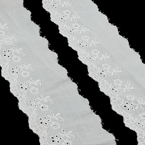 CRAFTYMELODY 15 Yards Baumwollband Stickerei Blumenspitze Trim 64mm Breite Gewellte Kante Applikation Patch Zum Nähen Dresse Kleidung Zubehör CRAFTYMELODY 15 Yards Baumwollband Stickerei Blumenspitze Trim 64mm Breite Gewellte Kante Applikation Patch Zum Nähen Dresse Kleidung Zubehör von CRAFTYMELODY