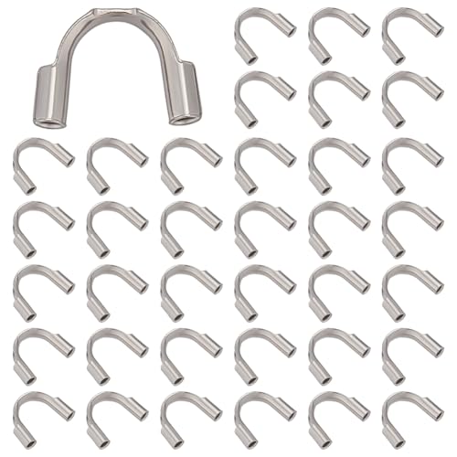 CRAFTYMELODY 150 Stück Drahtschutz U Form Edelstahl Drahtschutzschlaufen Fadenschutzrohr Befunde Mit 0.6mm Loch Für Die Schmuckherstellung von CRAFTYMELODY