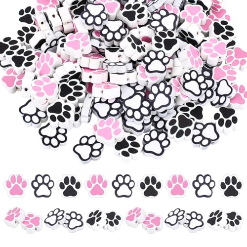 CRAFTYMELODY 150 Stücke 3 Farbe Hund Pfotenabdruck Form Holzperlen Schwarz Rosa Weiß Holz Handwerk Perle Welpen Fußabdruck Holz Spacer Tier Perle CRAFTYMELODY 150 Stücke 3 Farbe Hund Pfotenabdruck Form Holzperlen Schwarz Rosa Weiß Holz Handwerk Perle Welpen Fußabdruck Holz Spacer Tier Perle von CRAFTYMELODY