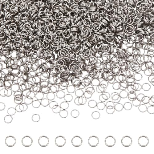 CRAFTYMELODY 1500 Stück 304 Doppelschlaufen Spaltringe Aus Edelstahl Mini Rundbiegeringe 5x1mm Kleiner Schlüssel O Ring Verbinder Zur Schmuckherstellung von CRAFTYMELODY