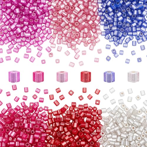 CRAFTYMELODY 1500 Stück Quadratische Glasperlen 6 Farben 3mm Abstandshalter Lose Perlen Würfel Für Die Schmuckherstellung Zubehör DIY Handwerk von CRAFTYMELODY