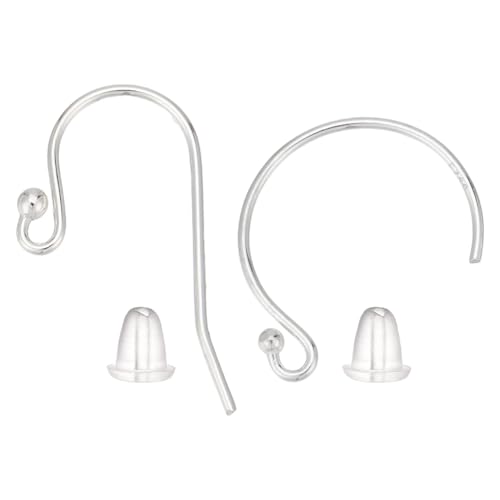 CRAFTYMELODY 16 Stück 2 Stile 925 Ohrringhaken Aus Sterlingsilber Mit 20 Ohrmuttern Aus Kunststoff Französische Ohrdrähte Mit Kugelenden Für Die Schmuckherstellung von CRAFTYMELODY