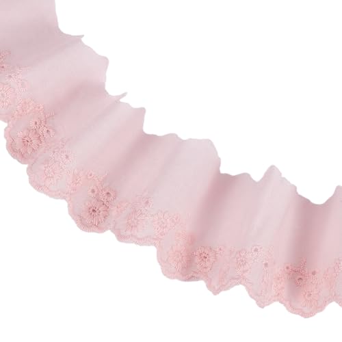 CRAFTYMELODY 16 Yard Ösenband 2 Zoll Rosa Spitzenband Breites Baumwoll Blumenstickerei Spitzenbesatz Wellenrand Gewellter Rand Gewellter Besatz CRAFTYMELODY 16 Yard Ösenband 2 Zoll Rosa Spitzenband Breites Baumwoll Blumenstickerei Spitzenbesatz Wellenrand Gewellter Rand Gewellter Besatz von CRAFTYMELODY