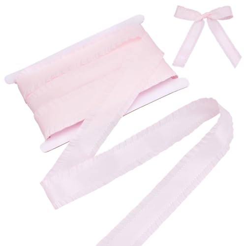 CRAFTYMELODY 16.6 Yards Doppel Rüschenbandbesatz 1 5/8 Zoll Breit Rosa Polyester Rüschenrandbesatz Stoffbandbesatz Mit Spule CRAFTYMELODY 16.6 Yards Doppel Rüschenbandbesatz 1 5/8 Zoll Breit Rosa Polyester Rüschenrandbesatz Stoffbandbesatz Mit Spule von CRAFTYMELODY