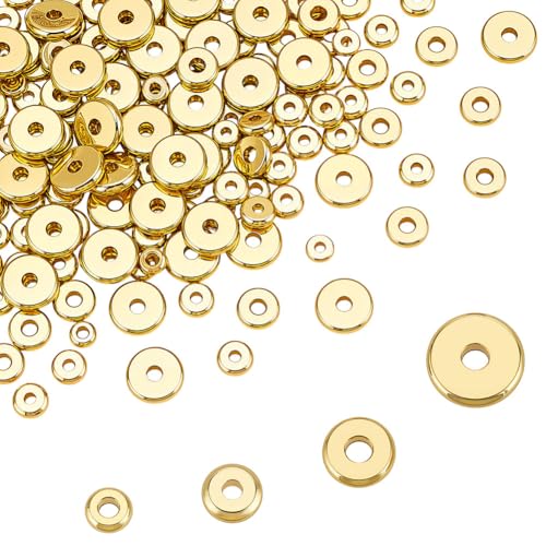 CRAFTYMELODY 160 Stück 4 Stile Flache Runde Abstandsperlen 4/5/6/7mm Gold Messing Scheiben Lose Perlen Rondelle Silber Abstandsperlen Masse Zur Schmuckherstellung CRAFTYMELODY 160 Stück 4 Stile Flache Runde Abstandsperlen 4/5/6/7mm Gold Messing Scheiben Lose Perlen Rondelle Silber Abstandsperlen Masse Zur Schmuckherstellung von CRAFTYMELODY