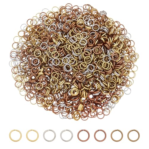 CRAFTYMELODY 1600 Stück 4 Farben Biegeringe Aus Eisen Offen Rund 6mm Ringverbinder Bulk Für DIY Bastelarbeiten Ohrringe Halsketten Armbänder Schlüsselanhänger CRAFTYMELODY 1600 Stück 4 Farben Biegeringe Aus Eisen Offen Rund 6mm Ringverbinder Bulk Für DIY Bastelarbeiten Ohrringe Halsketten Armbänder Schlüsselanhänger von CRAFTYMELODY