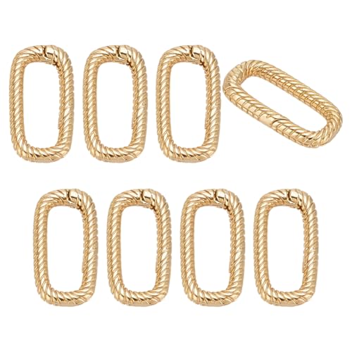 CRAFTYMELODY 18K Vergoldete Ovale Triggerringe 8 Stück Messing Federtorringe Karabiner Schmuckverschluss Schlüsselanhänger Clips Kleiner Schlüsselanhänger Karabinerhaken von CRAFTYMELODY
