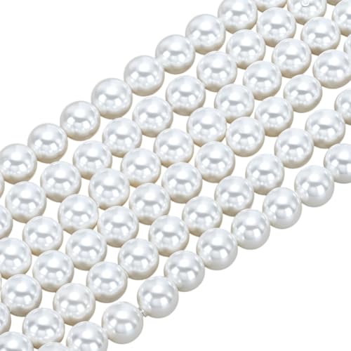 CRAFTYMELODY 2 Strang 4mm Natürliche Muschelperlen Runde Weiße Perlen Lose Perlen Masse Zur Schmuckherstellung Zubehör Halsketten Armbänder CRAFTYMELODY 2 Strang 4mm Natürliche Muschelperlen Runde Weiße Perlen Lose Perlen Masse Zur Schmuckherstellung Zubehör Halsketten Armbänder von CRAFTYMELODY
