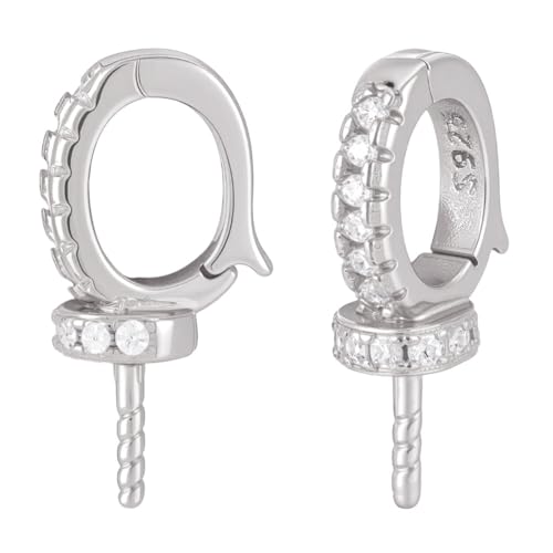 CRAFTYMELODY 2 Stück Ösenstift Ösenstift Sterling Silber Schrauböse Pinch Bail Platin Strass Cup Perlenverbinder Für Halb Gebohrte Perlen Charm CRAFTYMELODY 2 Stück Ösenstift Ösenstift Sterling Silber Schrauböse Pinch Bail Platin Strass Cup Perlenverbinder Für Halb Gebohrte Perlen Charm von CRAFTYMELODY