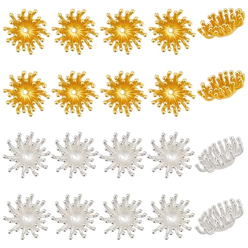 CRAFTYMELODY 20 Stück 2 Farben Blumenperlen Messing Perlenkappen Basis Endkappen Verbinder Mehrblättrige Spacer Perlen Floral Stamen Lose Perle CRAFTYMELODY 20 Stück 2 Farben Blumenperlen Messing Perlenkappen Basis Endkappen Verbinder Mehrblättrige Spacer Perlen Floral Stamen Lose Perle von CRAFTYMELODY