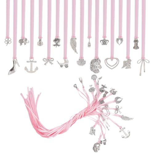 CRAFTYMELODY 20 Stück Coquette Cake Pulls Auf Banddekorationen Traditioneller Stil Cake Pulls Auf Satinband Hochzeitstorte Legierungsanhänger von CRAFTYMELODY