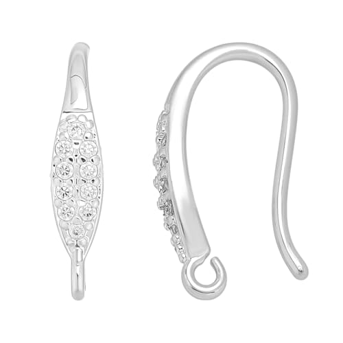 CRAFTYMELODY 20 Stück Messing Micro Pave Klare Zirkonia Ohrhaken Ohrhaken Mit Vertikaler Schleife Französische Strass Ohrring Beschläge von CRAFTYMELODY
