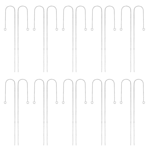 CRAFTYMELODY 20 Stück Ohrstecker Aus Messing Platin Ohrstecker Mit Offener Öse 100mm Lange Schnur Ohrhänger Einfädler CRAFTYMELODY 20 Stück Ohrstecker Aus Messing Platin Ohrstecker Mit Offener Öse 100mm Lange Schnur Ohrhänger Einfädler von CRAFTYMELODY