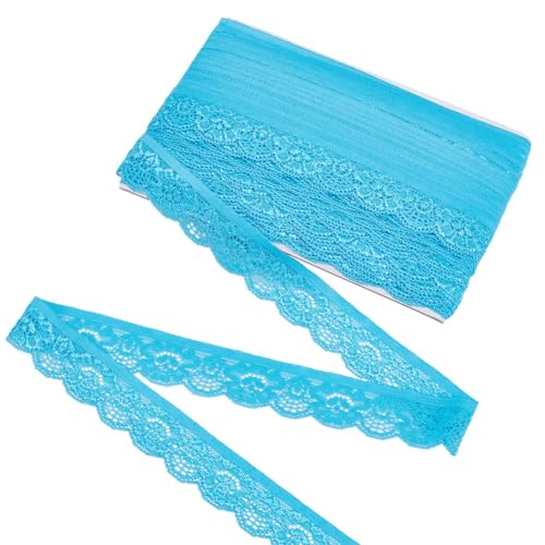 CRAFTYMELODY 20 Yards Stretch Spitzenband Polyester Seide Elastisches Band Spitzenstoff Mit Blumenmuster Vintage Häkelarbeit Für Kleidungsstück Dekor von CRAFTYMELODY