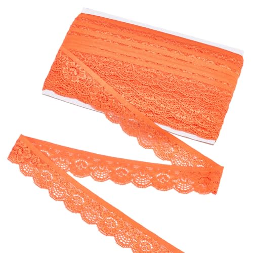 CRAFTYMELODY 20 Yards Stretch Spitzenband Polyester Seide Elastisches Band Spitzenstoff Mit Blumenmuster Vintage Häkelarbeit Für Kleidungsstücke Hochzeitsdekor von CRAFTYMELODY