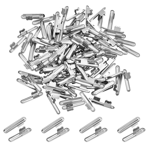 CRAFTYMELODY 200 Stück Elastische Kordel Crimp Enden Eisen Klapp Crimp Enden Platin Halbabdeckung Widerhaken Kordel Crimp Endverschluss Stopper Klemmverschluss Basteln von CRAFTYMELODY