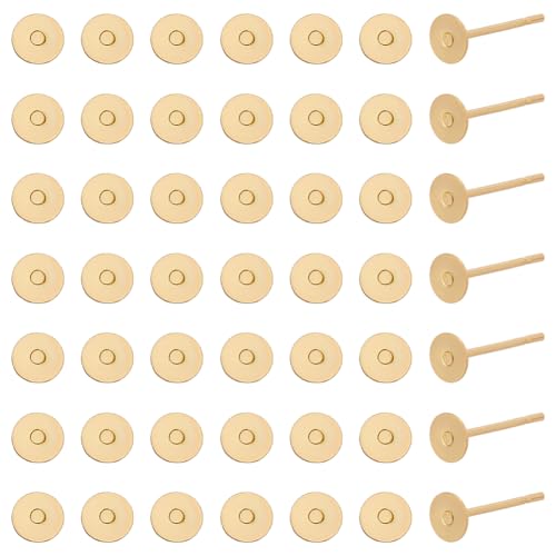 CRAFTYMELODY 200 Stück Flache Ohrstecker Mit 18 Karat Vergoldeten Ohrsteckern Aus Edelstahl Flach Rund Blank 12x4mm Für Heimwerkerarbeiten CRAFTYMELODY 200 Stück Flache Ohrstecker Mit 18 Karat Vergoldeten Ohrsteckern Aus Edelstahl Flach Rund Blank 12x4mm Für Heimwerkerarbeiten von CRAFTYMELODY