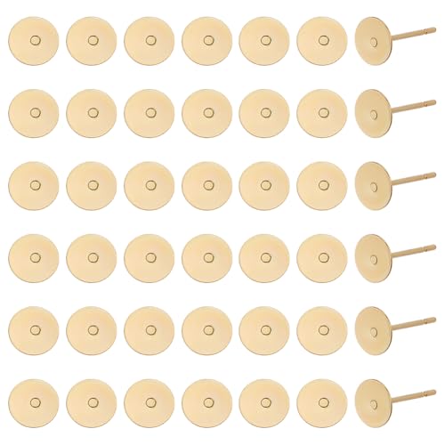 CRAFTYMELODY 200 Stück Flache Ohrstecker Mit 24 Karat Vergoldeten Ohrsteckern Aus Edelstahl Flach Rund Blank 12x6mm Für Heimwerkerarbeiten CRAFTYMELODY 200 Stück Flache Ohrstecker Mit 24 Karat Vergoldeten Ohrsteckern Aus Edelstahl Flach Rund Blank 12x6mm Für Heimwerkerarbeiten von CRAFTYMELODY