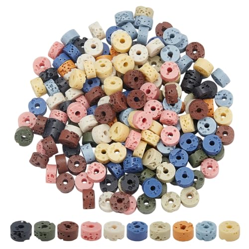 CRAFTYMELODY 200 Stück Lavaperlen 10 Farben Flache Runde Perlen Vulkanische Edelsteinperlen Synthetische Steinperlen Lose Perlen Zur Schmuckherstellung Zubehör CRAFTYMELODY 200 Stück Lavaperlen 10 Farben Flache Runde Perlen Vulkanische Edelsteinperlen Synthetische Steinperlen Lose Perlen Zur Schmuckherstellung Zubehör von CRAFTYMELODY