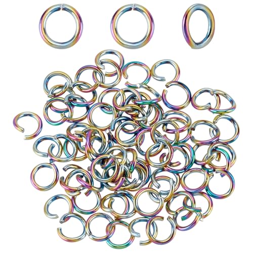 CRAFTYMELODY 200 Stück Offene Biegeringe In Regenbogenfarben 304 runde Biegeringe Aus Edelstahl 5x0.8mm Verbindungsstücke Runde Schmuckglieder Zur Schmuckherstellung von CRAFTYMELODY