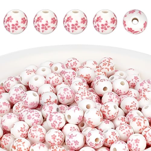 CRAFTYMELODY 200 Stück Porzellanperlen 10mm Runde Porzellanperlen Perlen Rosa Bedruckt Lose Spacer Perle Handgefertigt Chinesische Spacer Perle CRAFTYMELODY 200 Stück Porzellanperlen 10mm Runde Porzellanperlen Perlen Rosa Bedruckt Lose Spacer Perle Handgefertigt Chinesische Spacer Perle von CRAFTYMELODY