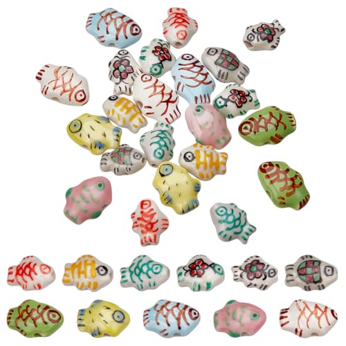 CRAFTYMELODY 22 Stück Keramik Fischperlen Bunte Porzellan Fisch Abstandshalterperlen Süße Ozeantier Bastelperlen Lose Perlen Für Heimwerkerbedarf CRAFTYMELODY 22 Stück Keramik Fischperlen Bunte Porzellan Fisch Abstandshalterperlen Süße Ozeantier Bastelperlen Lose Perlen Für Heimwerkerbedarf von CRAFTYMELODY