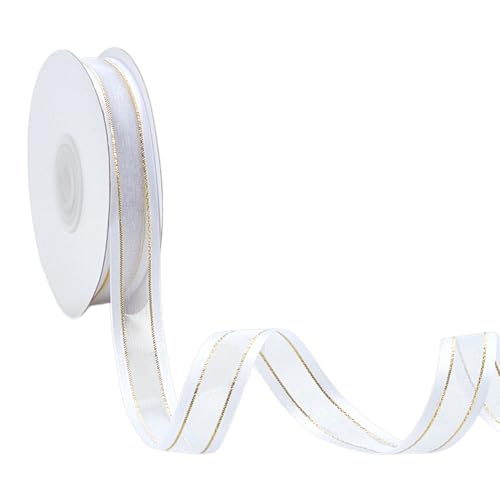 CRAFTYMELODY 24 Yards Transparentes Satin Rand Metallic Band Polyester Organza Band 5/8 Zoll Bekleidungsverzierung Stoffkleid Nähzubehör CRAFTYMELODY 24 Yards Transparentes Satin Rand Metallic Band Polyester Organza Band 5/8 Zoll Bekleidungsverzierung Stoffkleid Nähzubehör von CRAFTYMELODY