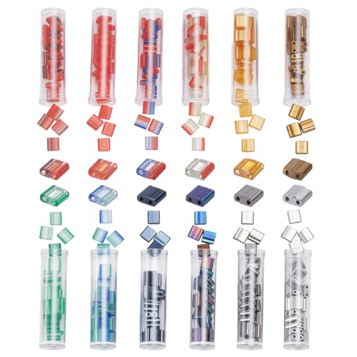 CRAFTYMELODY 240 Stück 12 Farben 2 Loch Glas Rocailles Perlen 5mm Spacer Lose Perlen Bulk Rechteck Für Schmuckherstellung Zubehör CRAFTYMELODY 240 Stück 12 Farben 2 Loch Glas Rocailles Perlen 5mm Spacer Lose Perlen Bulk Rechteck Für Schmuckherstellung Zubehör von CRAFTYMELODY
