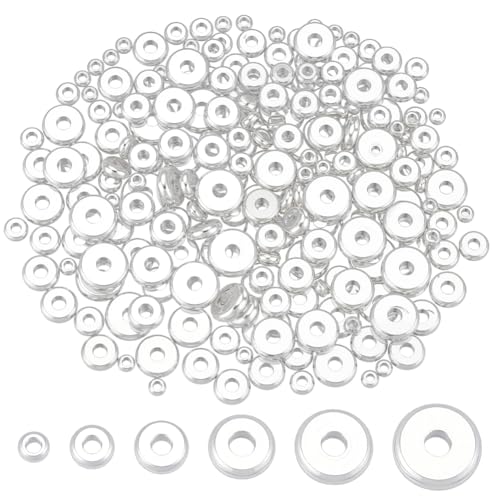 CRAFTYMELODY 240 Stück 6 Stile Flache Runde Abstandsperlen 3/4/5/6/7/8mm Messingscheiben Lose Perlen Rondelle Silberfarbene Abstandsperlen Masse Zur Schmuckherstellung CRAFTYMELODY 240 Stück 6 Stile Flache Runde Abstandsperlen 3/4/5/6/7/8mm Messingscheiben Lose Perlen Rondelle Silberfarbene Abstandsperlen Masse Zur Schmuckherstellung von CRAFTYMELODY