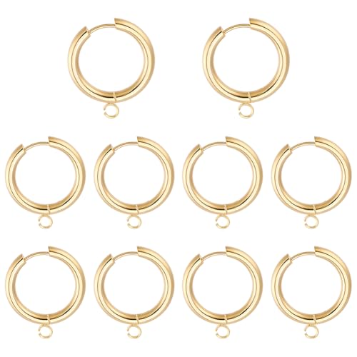 CRAFTYMELODY 24K Vergoldete Ohrringhaken Edelstahl Huggie Creolen Mit Biegering 10 Stück Leverback Ohrhaken Für Schmuckzubehör CRAFTYMELODY 24K Vergoldete Ohrringhaken Edelstahl Huggie Creolen Mit Biegering 10 Stück Leverback Ohrhaken Für Schmuckzubehör von CRAFTYMELODY