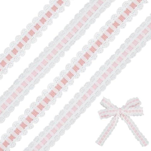 CRAFTYMELODY 26 Yards 2 Farbe Rosa Elastische Spitzenbesätze Polyesterbesatzbänder Dehnbare Bordüre Stretch Kantenbesätze Wellenrüschenband CRAFTYMELODY 26 Yards 2 Farbe Rosa Elastische Spitzenbesätze Polyesterbesatzbänder Dehnbare Bordüre Stretch Kantenbesätze Wellenrüschenband von CRAFTYMELODY