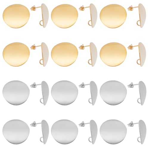 CRAFTYMELODY 28 Stück Flache Runde Ohrstecker Befunde Edelstahl Ohrstecker Mit Schlaufenverschluss Goldsplitter Ohrstecker Für Frauen DIY Schmuckherstellung CRAFTYMELODY 28 Stück Flache Runde Ohrstecker Befunde Edelstahl Ohrstecker Mit Schlaufenverschluss Goldsplitter Ohrstecker Für Frauen DIY Schmuckherstellung von CRAFTYMELODY