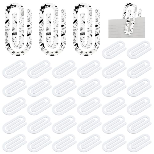 CRAFTYMELODY 30 Stück Büroklammern Aus Acryl Ovale Form Büroklammer Lesezeichen Bürobedarf 100x50x3mm Für Buchliebhaber Schulbedarf von CRAFTYMELODY