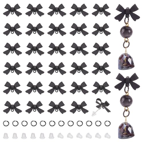 CRAFTYMELODY 30 Stück Ohrstecker Mit Schleife Und Schlaufe Bowknot Post Schwarzer Bogen Ohrring Befund 60 Stück Kunststoff Ohrringverschlüsse 30 Stück Offene Biegeringe CRAFTYMELODY 30 Stück Ohrstecker Mit Schleife Und Schlaufe Bowknot Post Schwarzer Bogen Ohrring Befund 60 Stück Kunststoff Ohrringverschlüsse 30 Stück Offene Biegeringe von CRAFTYMELODY