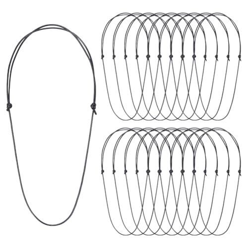 CRAFTYMELODY 30 Stück Verstellbare Lederschnüre Polyester Halskettenseil Schwarze Halskettenschnüre Robuste Doppelt Geknotete Kordel Halsketten Seilkette von CRAFTYMELODY