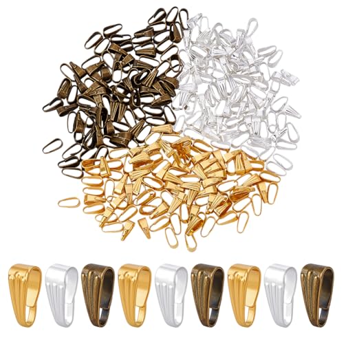 CRAFTYMELODY 300 Stück 3 Farben Eisen Schnappverschluss Anhängerverschluss Klemmverschluss Anhängerhaken Baumelnde Charms Kettenverbinder Beschläge Zur Schmuckherstellung von CRAFTYMELODY
