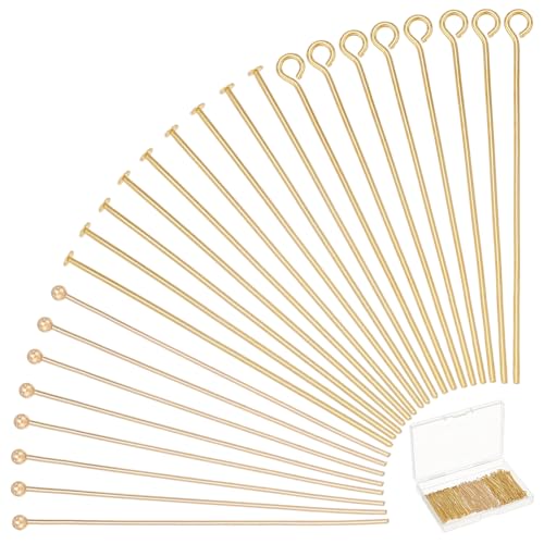 CRAFTYMELODY 300 Stück Kopfstifte 3 Stile Flache Kugelkopf Augenstifte 18 Karat Vergoldete Messing Schmuckstifte Nadeln 45mm Für Die Schmuckherstellung Zubehör CRAFTYMELODY 300 Stück Kopfstifte 3 Stile Flache Kugelkopf Augenstifte 18 Karat Vergoldete Messing Schmuckstifte Nadeln 45mm Für Die Schmuckherstellung Zubehör von CRAFTYMELODY