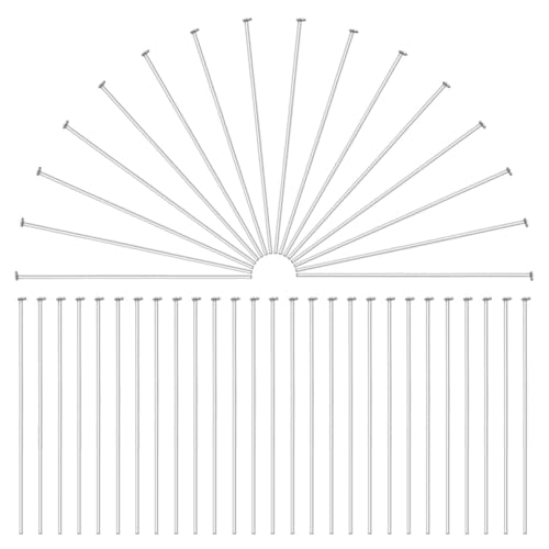 CRAFTYMELODY 300 Stück Kopfstifte 304 Edelstahlkugeln 40mm Runde Kopfstifte Perlenkopfstifte Biegbare Kopfösenstifte Anhängerbeschläge Zur Schmuckherstellung von CRAFTYMELODY
