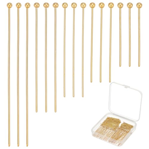 CRAFTYMELODY 300 Stück Kugelkopfstifte 5 Stile Kopfstifte 18 Karat Vergoldete Messing Schmuckstifte Nadeln 20/25/30/35/45mm Für Die Schmuckherstellung CRAFTYMELODY 300 Stück Kugelkopfstifte 5 Stile Kopfstifte 18 Karat Vergoldete Messing Schmuckstifte Nadeln 20/25/30/35/45mm Für Die Schmuckherstellung von CRAFTYMELODY