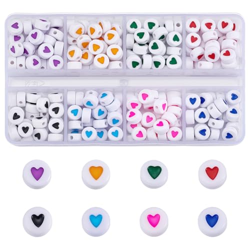 CRAFTYMELODY 320 Stück Arcylic Herzperlen 8 Farben Flache Runde Liebesperlen 7mm Weiße Lose Perlen Für Die Schmuckherstellung Zubehör Zubehör DIY Basteln Halskette CRAFTYMELODY 320 Stück Arcylic Herzperlen 8 Farben Flache Runde Liebesperlen 7mm Weiße Lose Perlen Für Die Schmuckherstellung Zubehör Zubehör DIY Basteln Halskette von CRAFTYMELODY