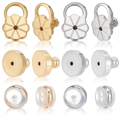 CRAFTYMELODY 36 Stück Ohrringmuttern Set Flache Runde Runde Ohrring Verschlüsse Golden Silber Messing Ohrmuttern Ersatz Hängeohrring Verschlüsse Stopper CRAFTYMELODY 36 Stück Ohrringmuttern Set Flache Runde Runde Ohrring Verschlüsse Golden Silber Messing Ohrmuttern Ersatz Hängeohrring Verschlüsse Stopper von CRAFTYMELODY